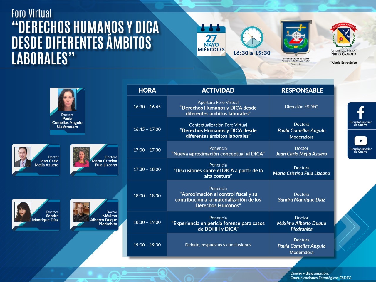 FORO VIRTUAL DEREHOS HUMANOS Y DICA DESDE DIFERENTES ÁMBITOS LABORALES